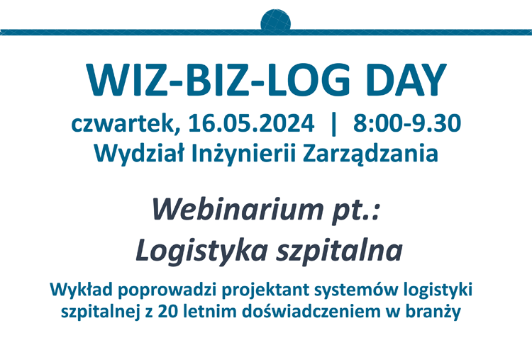 Plakat promujący webinar nt. Logistyka szpitalna