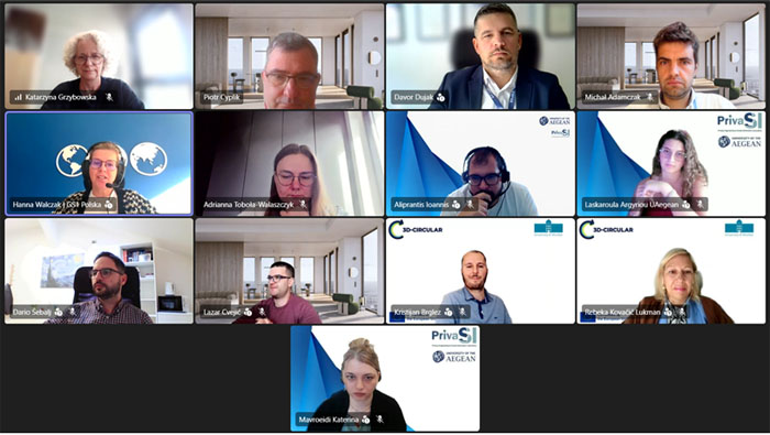 Zdjęcie ze spotkania online uczestników międzynarodowego projektu Global Standards to Sustainable Supply Chains
