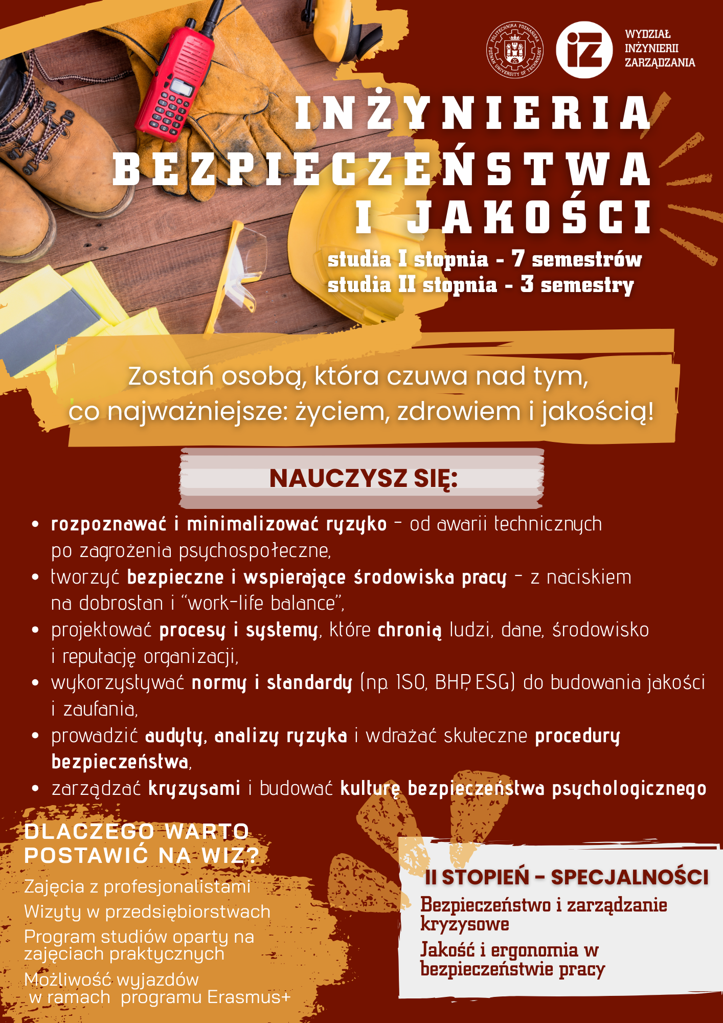 plakat - INŻYNIERIA BEZPIECZEŃSTWA I JAKOŚCI