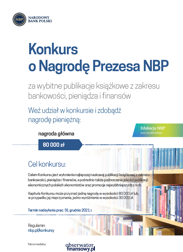 Plakat promujący Konkurs o Nagrodę Prezesa NBP