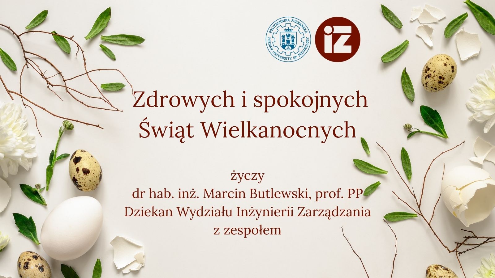 życzenia świąteczne od Dziekana WIZ