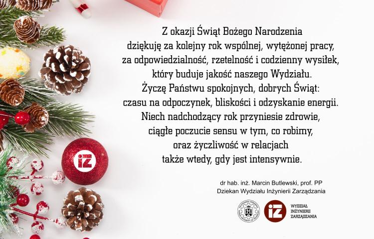 Zyczenia od Dziekana WIZ