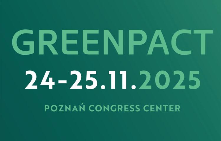 kafelek w kolorze butelkowym zielonym z napisem greenpact 24-25.11.2025