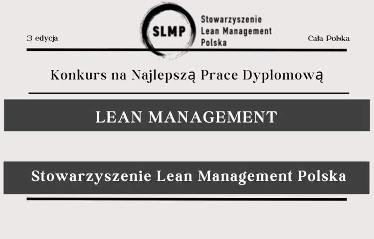 Kafelek informujący o konkursie prac dyplomowych z lean management