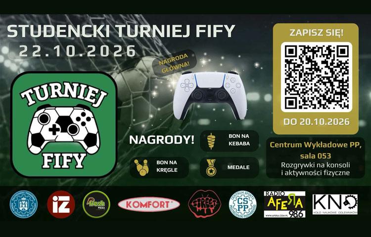 Plakat promujący turniej FIFA na Politechnice Poznańskiej