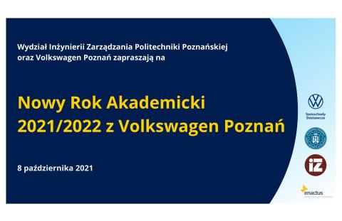 Plakat Nowy rok akademicki 2021/2021 z Volkswagen Poznań