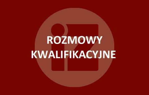 napis rozmowy kwalifikacjne na logo wydziału