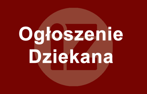 informacja "ogłoszenie dziekana"