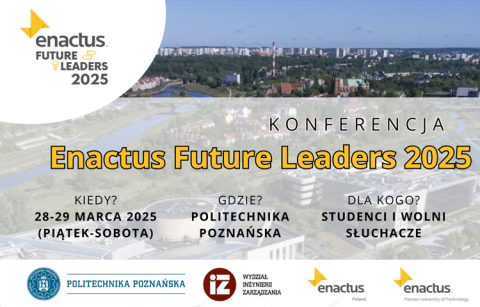 Plakat promujący konferencję Enactus Future Leaders 2025.