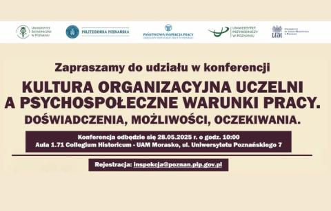 Kultura organizacyjna uczelni a psychospołeczne warunki pracy - zaproszenie