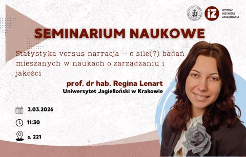 Zaproszenie na seminarium WIZ z udziałem prof. Reginy Lenart