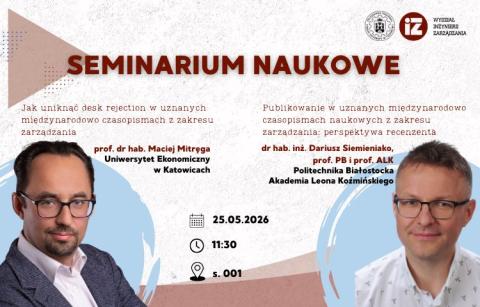 Zaproszenie na seminarium naukowe WIZ