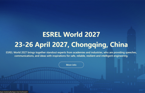 Grafika promocyjna konferencji ESREL World 2027, która odbędzie się w dniach 23–26 kwietnia 2027 roku w Chongqing w Chinach.