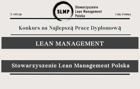 Kafelek informujący o konkursie prac dyplomowych z lean management