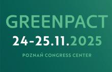kafelek w kolorze butelkowym zielonym z napisem greenpact 24-25.11.2025